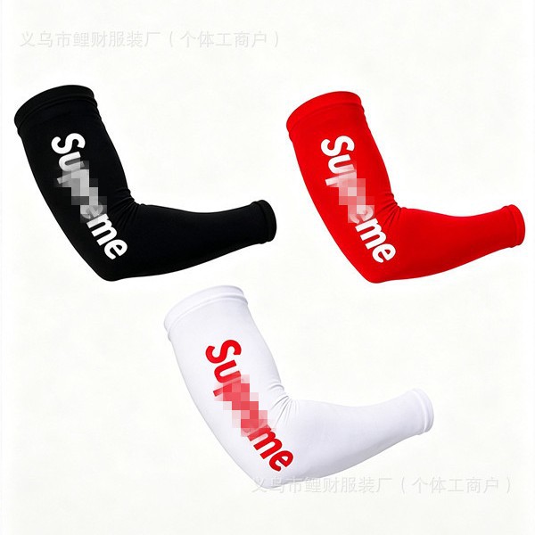 Supreme letter-printed sports arm sleeves, summer sun protection, UV-resistant, thin arm covers for cycling and driving