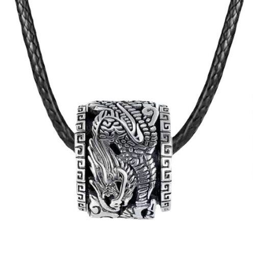 Retro Cloud Turned Sport Pendant, Chinese Dragon Pattern Necklace, Silver Decorative Accessories for Couples, Men's Gift for Women on Valentine's Day