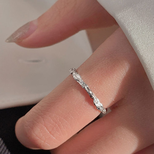 925 Pure Silver Personalized Open Ring Female Index Finger Ring Simple Cool Minority Design Ins Fashion Internet Celebrity 