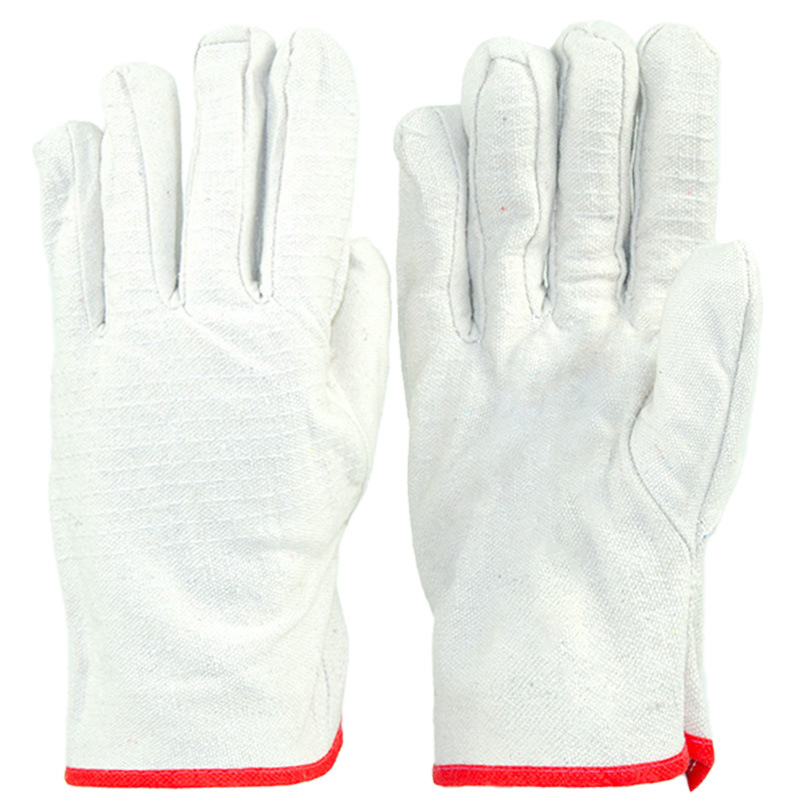 Guantes de lona de 24 líneas gruesas de doble capa resistentes al desgaste a quemaduras soldadores de maquinaria industrial para trabajar en guantes de protección laboral