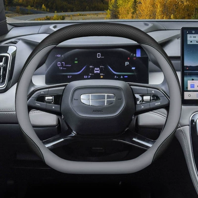 the Fourth Generation Boyue L Car – Steering wheel cover - blacktruffle-gray-slip-on-ultra-thin-style-default