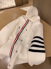 冬日也做tb女孩高克重保暖大毛衣外套女小众学院风灰色连帽可拆