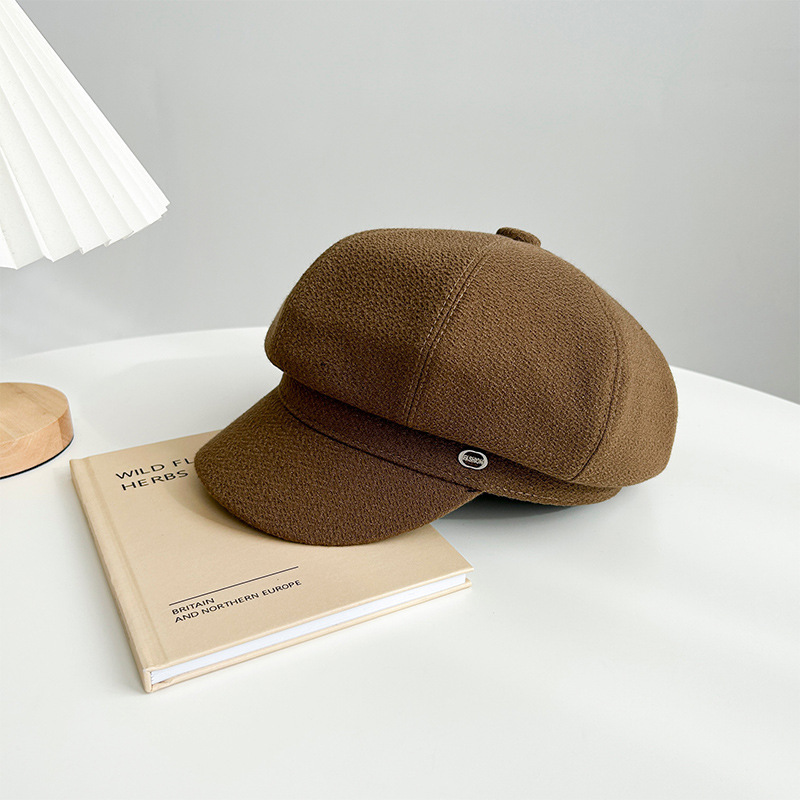 El otoño y el Invierno nueva carta octogonal sombrero de estilo Japonés artístico retro versátil pintor boina grande circunferencia la cabeza tapa enarbolada