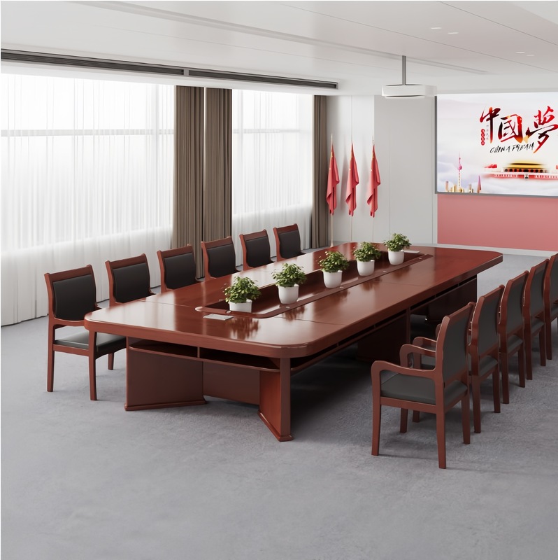 多功能会议桌长桌长方形组合会议室大型会议桌椅组合适用6-32人|undefined