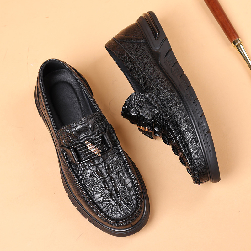 Primavera de piel de cordero nuevos zapatos casuales de cuero para hombres zapatos de conducción de cuero grueso zapatos de conducción de hombres zapatos de soja transpirables zapatos de hombre