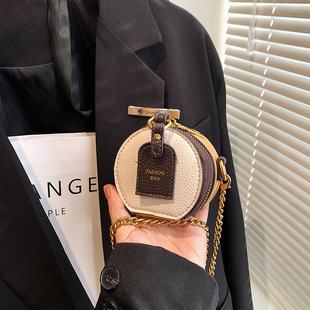 Super Mini small round bag for women 2024 new spring and summer fashion girl's shoulder bag round cake children's messenger bag
