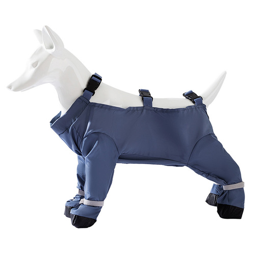 Dog clothing simple and versatile, includes belly band with feet, anti-dust pants for outdoor use, waterproof and anti-dirty, suitable for Teddy and Bichon pets.