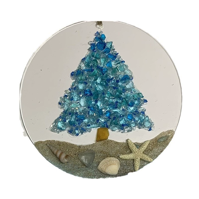 [跨境爆款Sea Glass Suncatcher海浪沙滩浪漫亚克力平面家居装饰品]