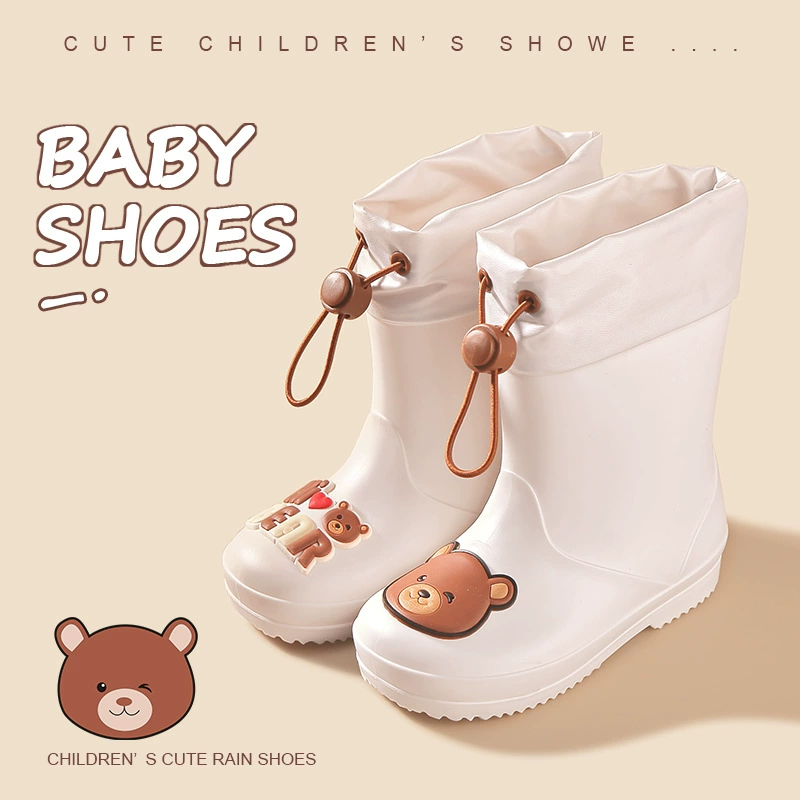 Детские резиновые сапоги для мальчиков и девочек, нескользящие, милые резиновые сапоги для младенцев, учащихся начальной школы и малышей, съемная легкая водонепроницаемая резиновая обувь оптом.