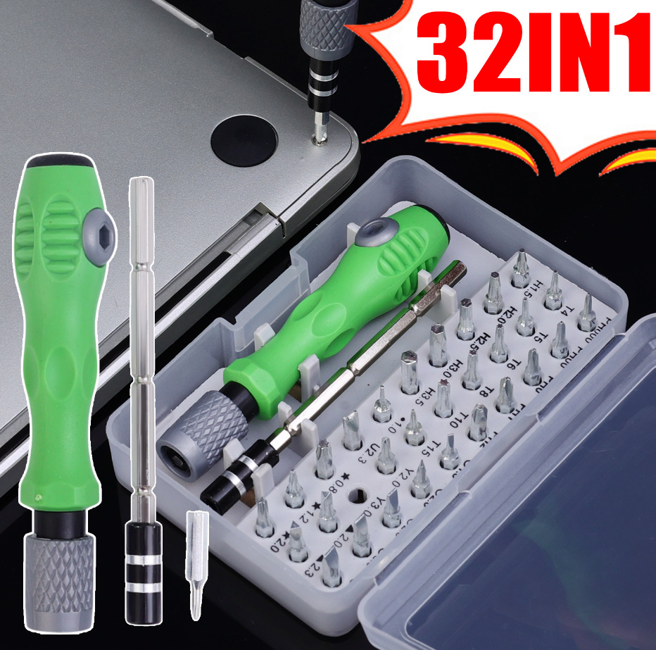 Cross-Border 32-in-1 Multi-Function Screwdriver Set Mobile Phone Computer Multi-Function Disassembly and Repair Tool Combination Set