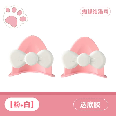 Motosiklet dəbilqələri Accessories Cute Bow Bear - cat-ear-bow-pink-white-comes-with-traceless-glue