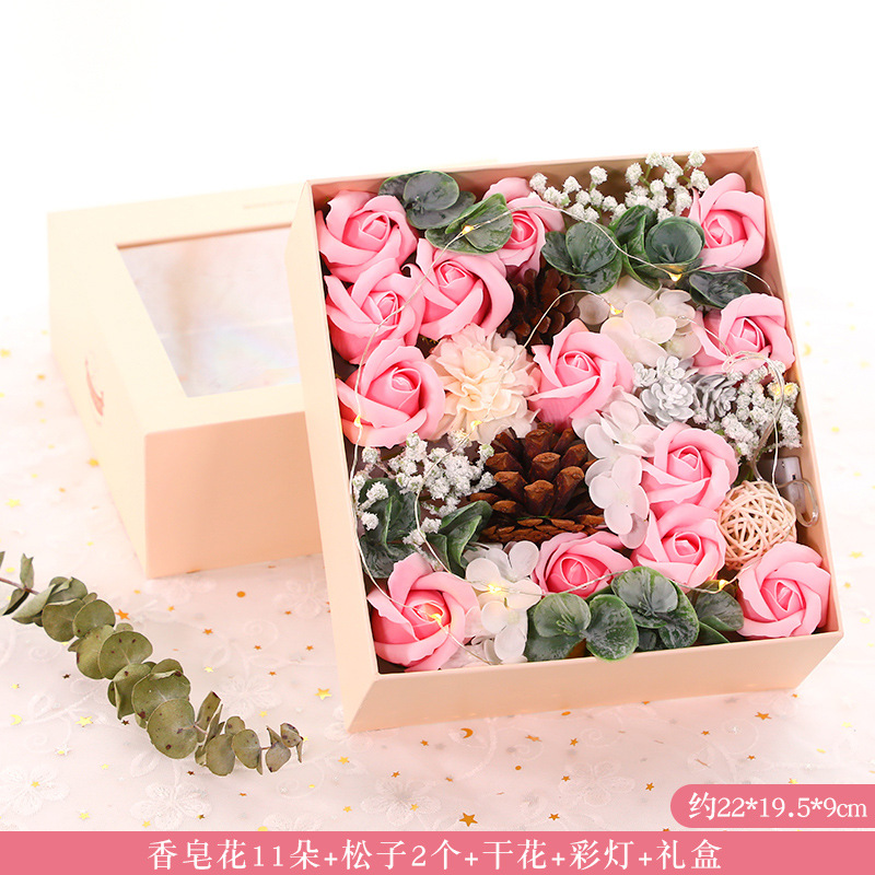 Regalo del Día de San Valentín para la novia esposa novias madre Navidad simulación jabón Rosa ola bola ramo