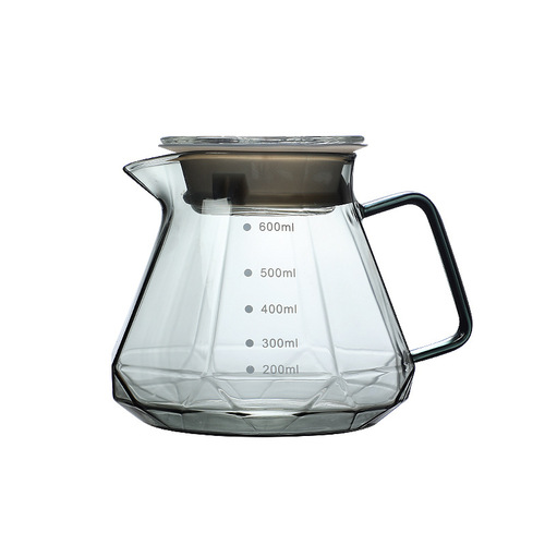 The Heat-resistant Glass Octagonal Diamond Coffee Pot Set