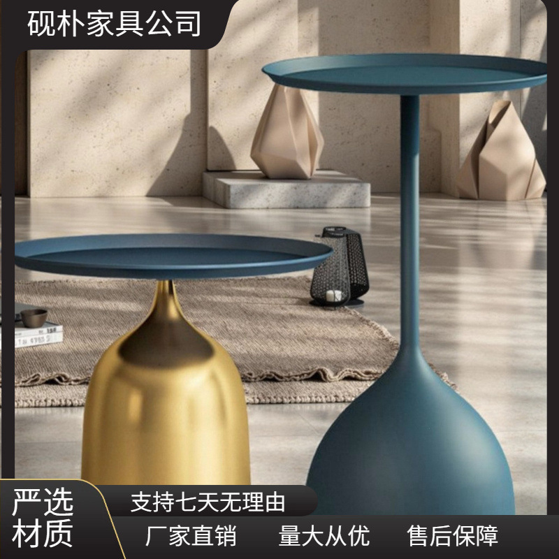 Same-day delivery: Iron art cream-style creative coffee table for small spaces, bedside floor tray, corner table, living room sofa side table