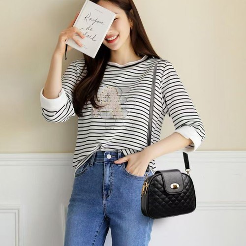 Ladies Single Shoulder Diagonal Mini Bag 2025 Spring Fashion Checkered Women's Bag Triple Small Round Bag for Women