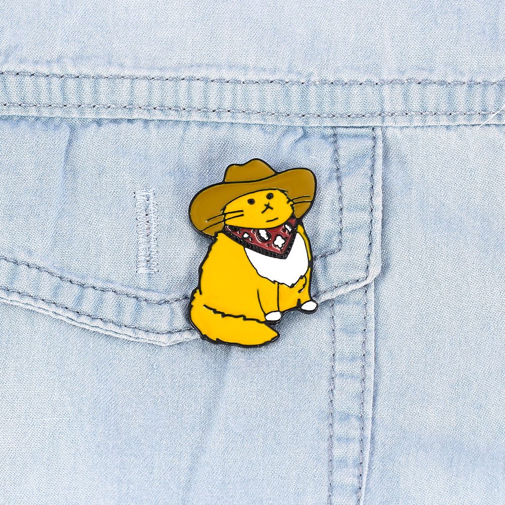 12g Weight Brooches Classification Casual, Daily Occasion Alloy Material Cattle, Cat Pattern Unisex Gender Cute Style Cute Pin Cattle Cat Alloy Unisex Brooches 9