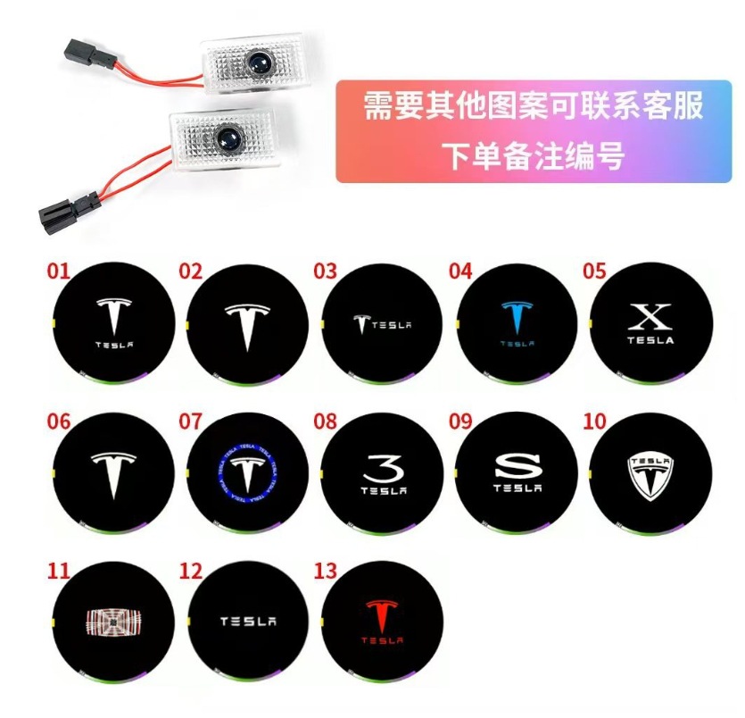 Suitable for Tesla Welcome Light Model3 Modelx Models Modified Decorative Door Projection Atmosphere Led Light