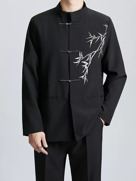 New Chinese-Style Zhongshan Suit for Men, Republic of China Tang Suit, Stand-Up Collar Blazer, Men's High-End Suit, Suit Pants, Trendy Brand