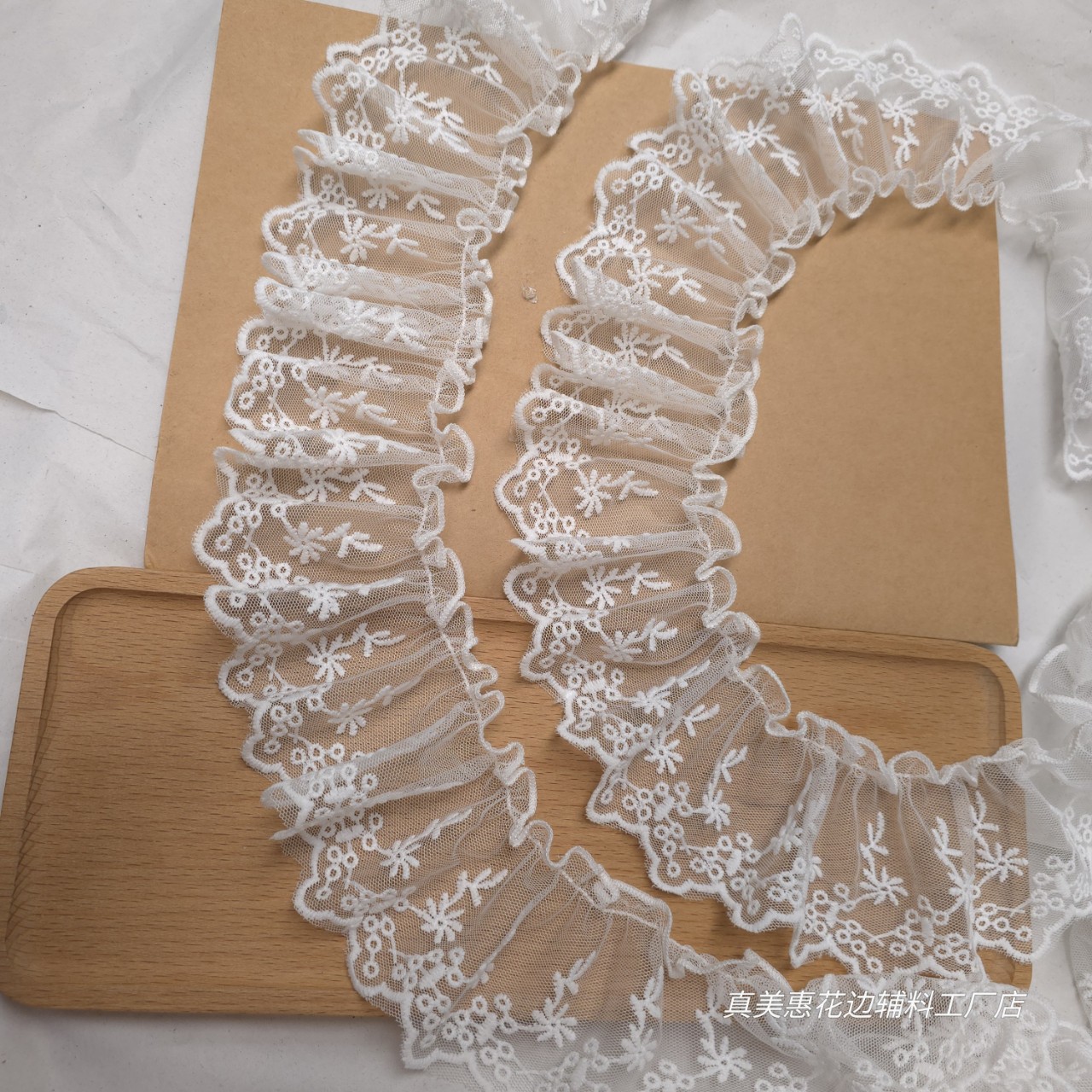 6.5cm 와이드 화이트 레이스 베이비드레스 로리타 어깨끈 장식 의류 소매 장식 스커트 밑단 레이스 장식 소재