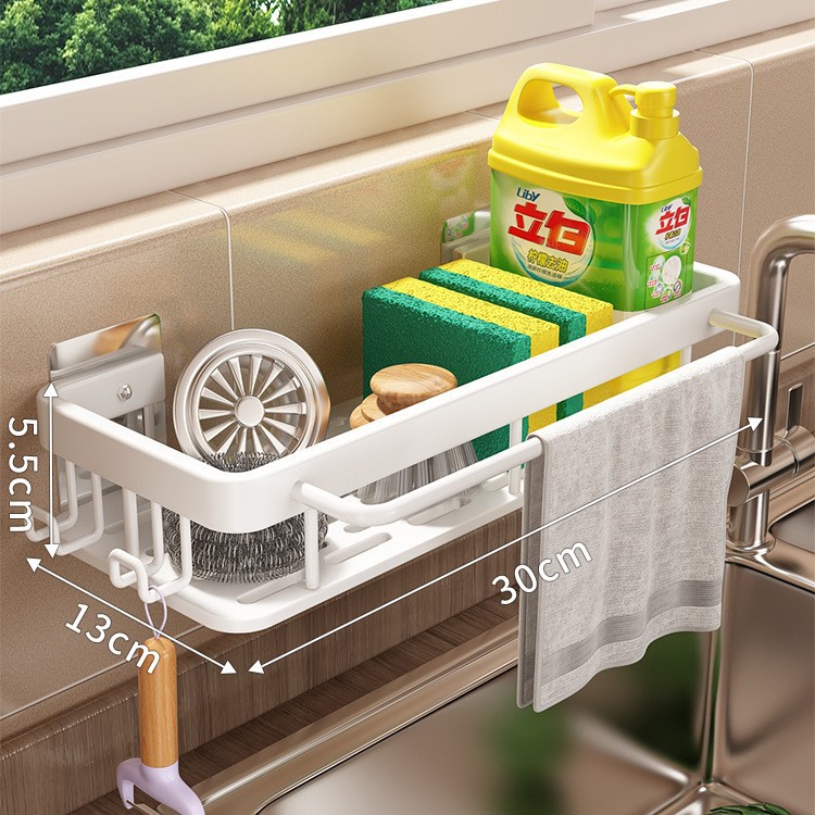 후크가있는 막대가있는 흰색 30cm