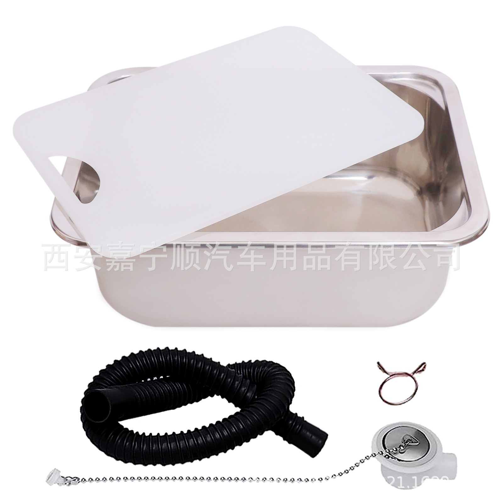 RV cuadrado pequeño tamaño fregadero con tabla de cortar fregadero oculto RV cocina fregadero 304 acero inoxidable