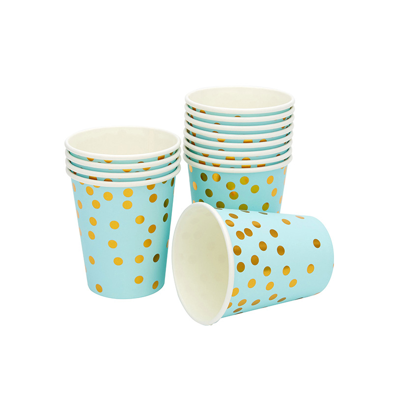 블루 골드 종이컵 25 개