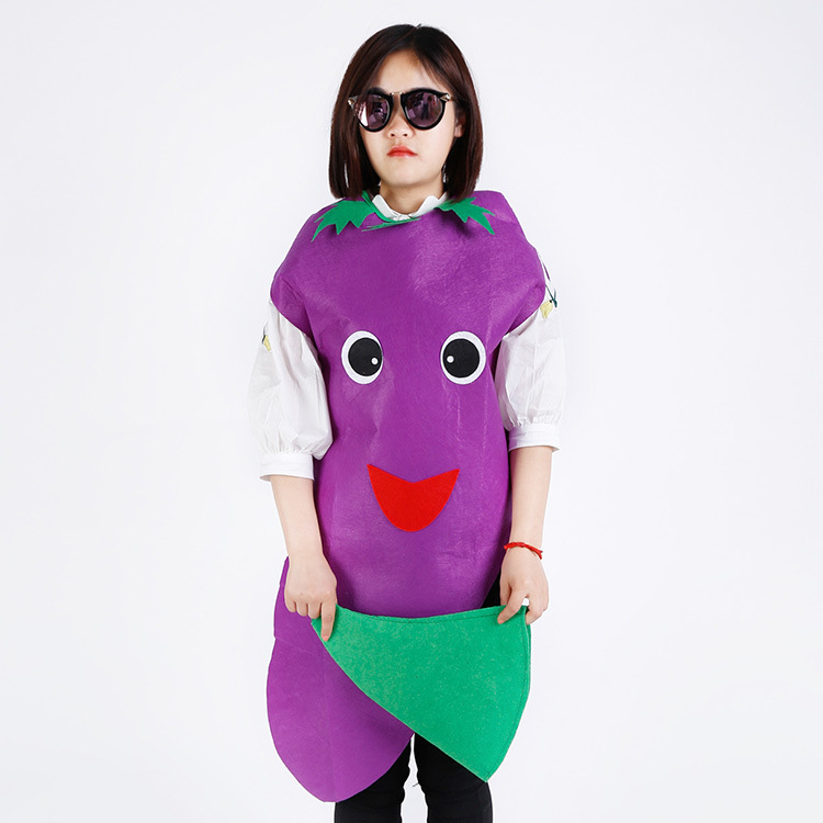 Día del niño adulto ropa para niños modelado de frutas y verduras protección del medio ambiente desfile de moda ropa de rendimiento de etapa padre-hijo