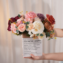 国境を越えて起爆したヨーロッパ式レトロな刺繍牡丹薔薇は花の人工花の家の結婚祝いの装飾に花の生け花を模倣した