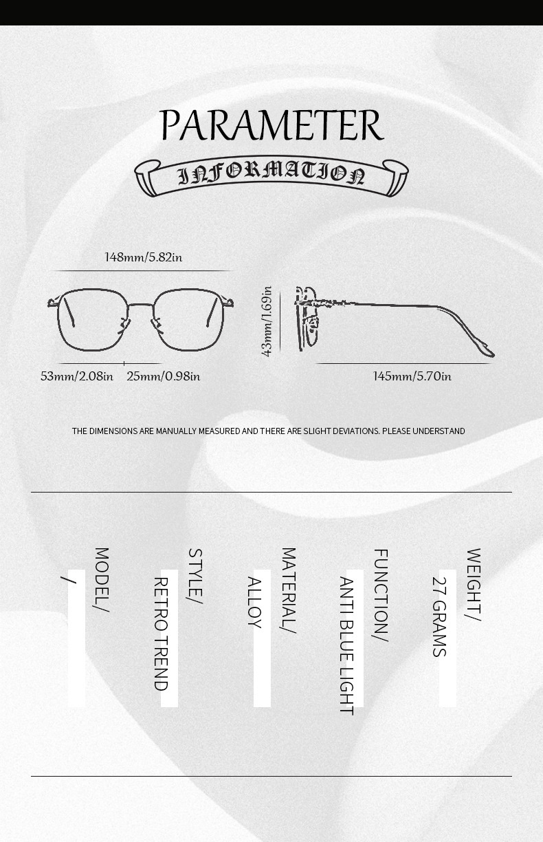 Retro Anti-Blue Light Glasses - Silver Frame