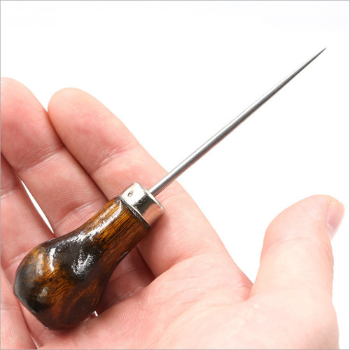 Hardened and lengthened awl, hard quenched needle, upper shoe awl, straight needle with red handle, hardened needle, small gourd awl