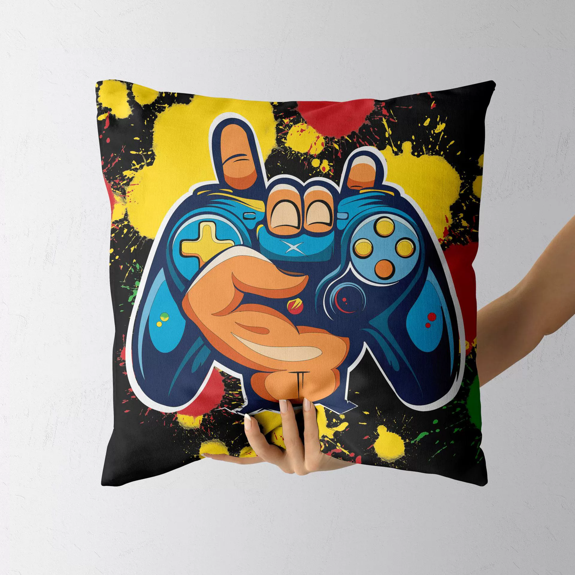 Вышитая Амазонка Горячая продавая напечатанная цифров крышка подушки крышки подушки супер мягкая ручка игры баскетбольный огонь