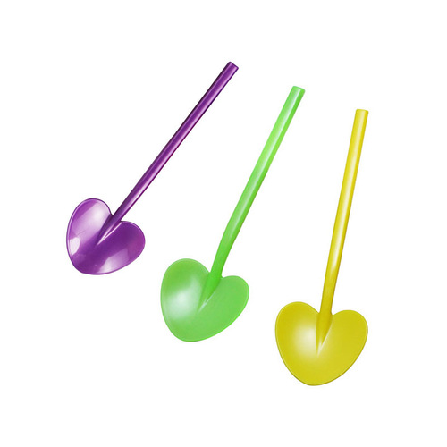 Fluid Bear Spoon Disposable Plastic Spoon Cute Ice Cream Spoon Pudding Spoon Colorful Heart Shaped Spoon Colorful Clay Spoon