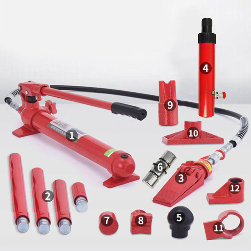 Herramienta hidráulica desmontable de 10 toneladas para reparación de chapa automotriz, corrección de abolladuras y desplazamiento de metales.