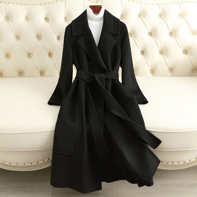 双面羊毛大衣女长款过膝修身显瘦羊绒2025年新款毛呢大衣女装批发