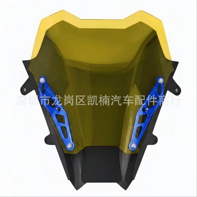 for Pcx160 25 Models: Motorcycle front windshield - fluorescent-orange-plate-blue-bracket