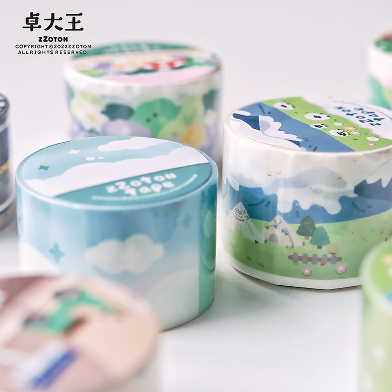 Zhuo Wang's "A Zhuo Landscape Tape" and paper tape, rich scene bringing off-line paper, handbook decoration landscape