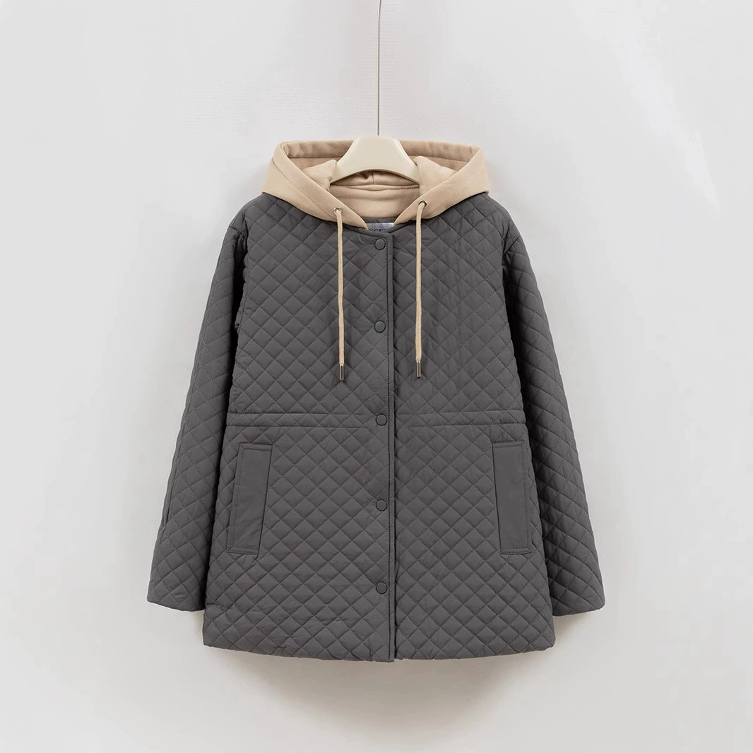 Зимняя модная легкая и тонкая пуховик с капюшоном, городской стиль, slim fit
