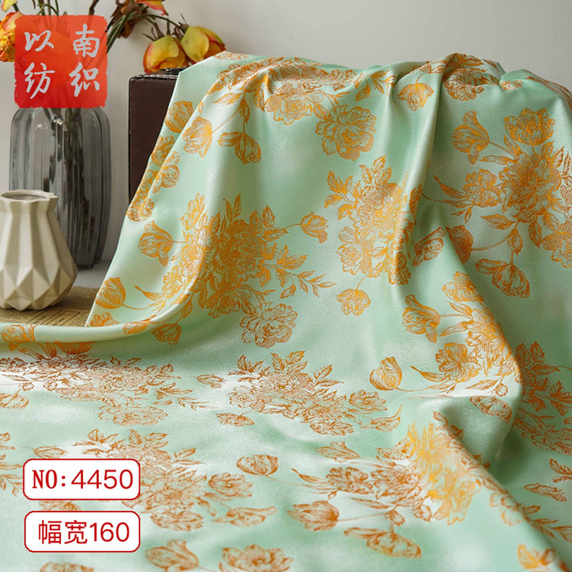 小清新浮光花朵时装色织礼服布料时尚箱包垂坠连衣裙装饰提花面料