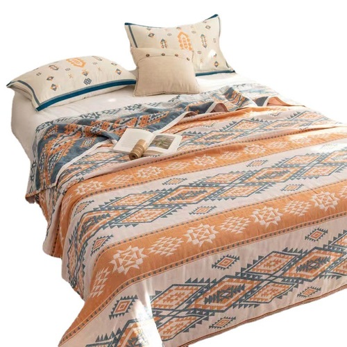 New pure cotton four-layer gauze towel quilt, Persian style blanket, single double bed sheet, sofa blanket, summer cool quilt