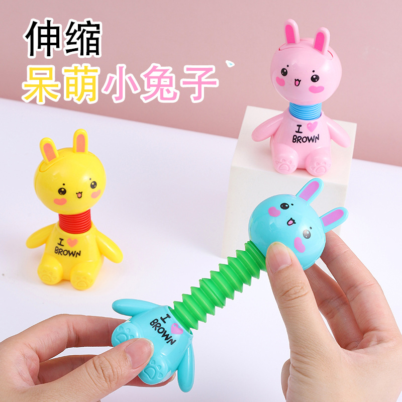 Conejo de estiramiento creativo Juguetes pequeños para niños Descompresión Regalos pequeños Premios de jardín de infantes Actividades navideñas Dibujos animados para niños y niñas