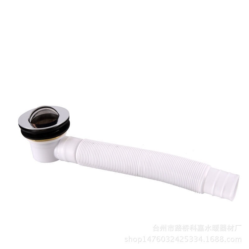 Bathtub and Shower Room Zinc Alloy Flip-Up Universal Drain Valve, Anti-Odor and Anti-Clogging, with Medium-Sized Drain Valve and Hose Drainage Pipe Bathtub and Shower Room Zinc Alloy Flip-Up Universal Drain Valve, Anti-Odor and Anti-Clogging, with Medium-Sized Drain Valve and Hose Drainage Pipe
