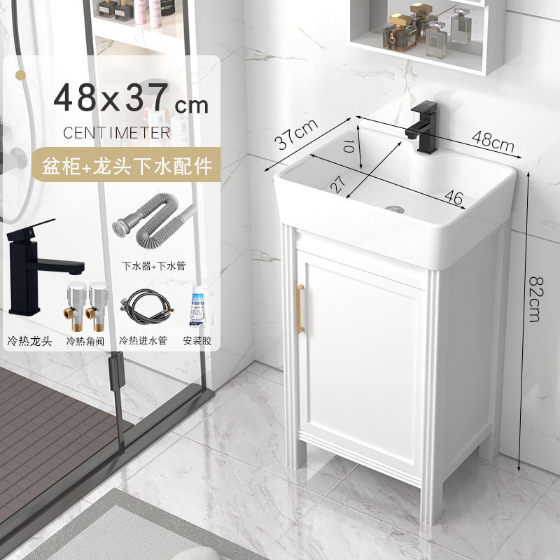 Gabinete de baño de aluminio espacial grueso tipo suelo cerámico integrado lavabo lavabo tipo casa pequeña lavabo de mano lavabo combinación