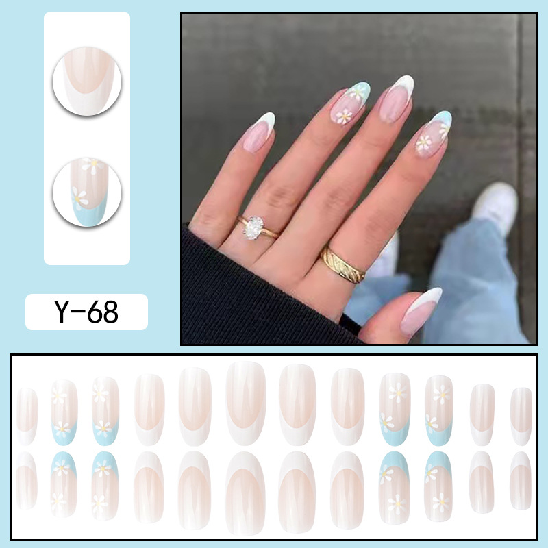 45g Weight Lady Sweet Flower Plastic Nail Patches 1 Set