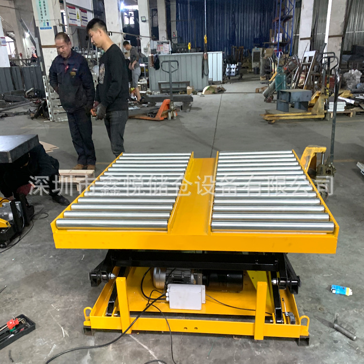 固定滚筒电动升降平台 辊筒液压升降台 剪叉式升降机