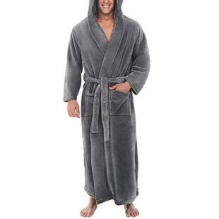 J 93507 Warm Men's Hooded Long Sleeve Robe �Ӻ��Bñ˯��