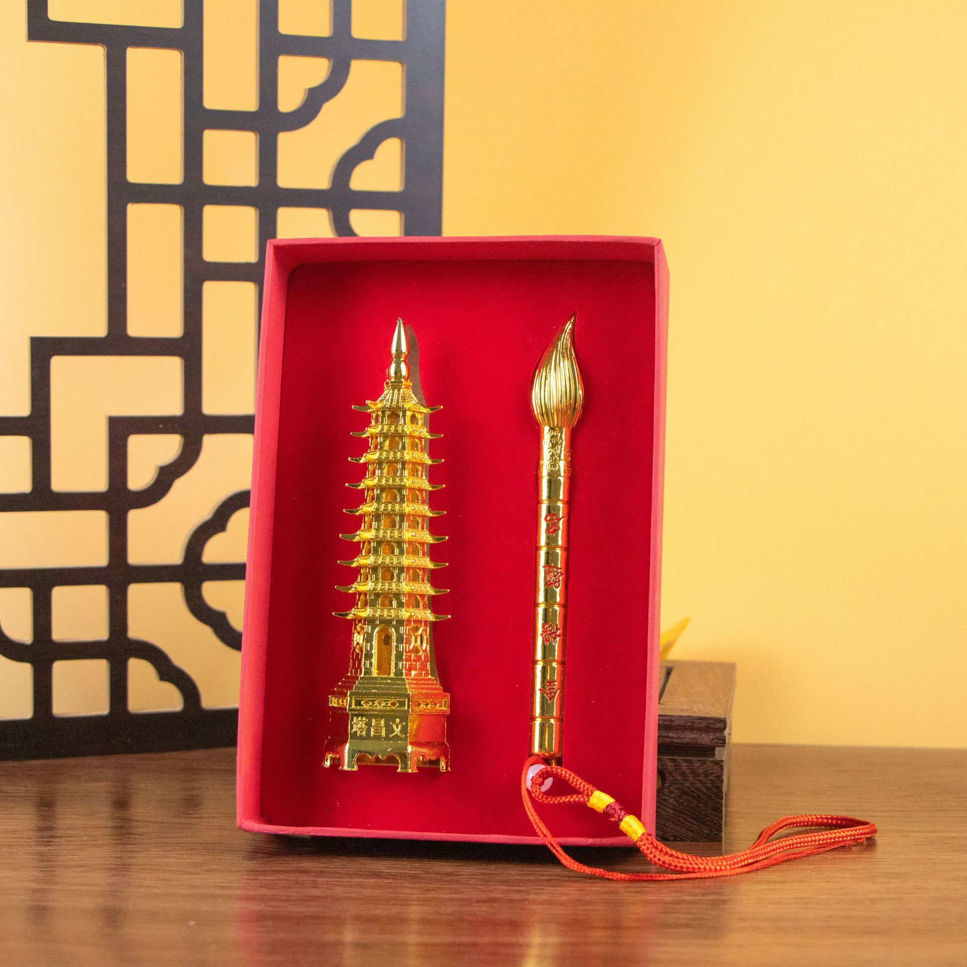开学礼物文昌塔礼盒金笔文昌塔金笔提名考公考研礼品文昌帝君摆件