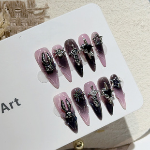 "Black Cool" Y2K Wearable Nails Halloween Punk Dark Niche Hot Sweet Cool Hot Girl Removable Manicure