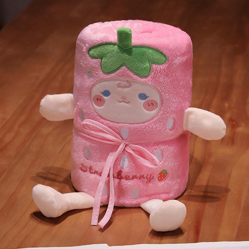 卡通水果精灵卷毯舒适亲肤便捷空调保暖毯办公室午休盖毯小毛毯礼