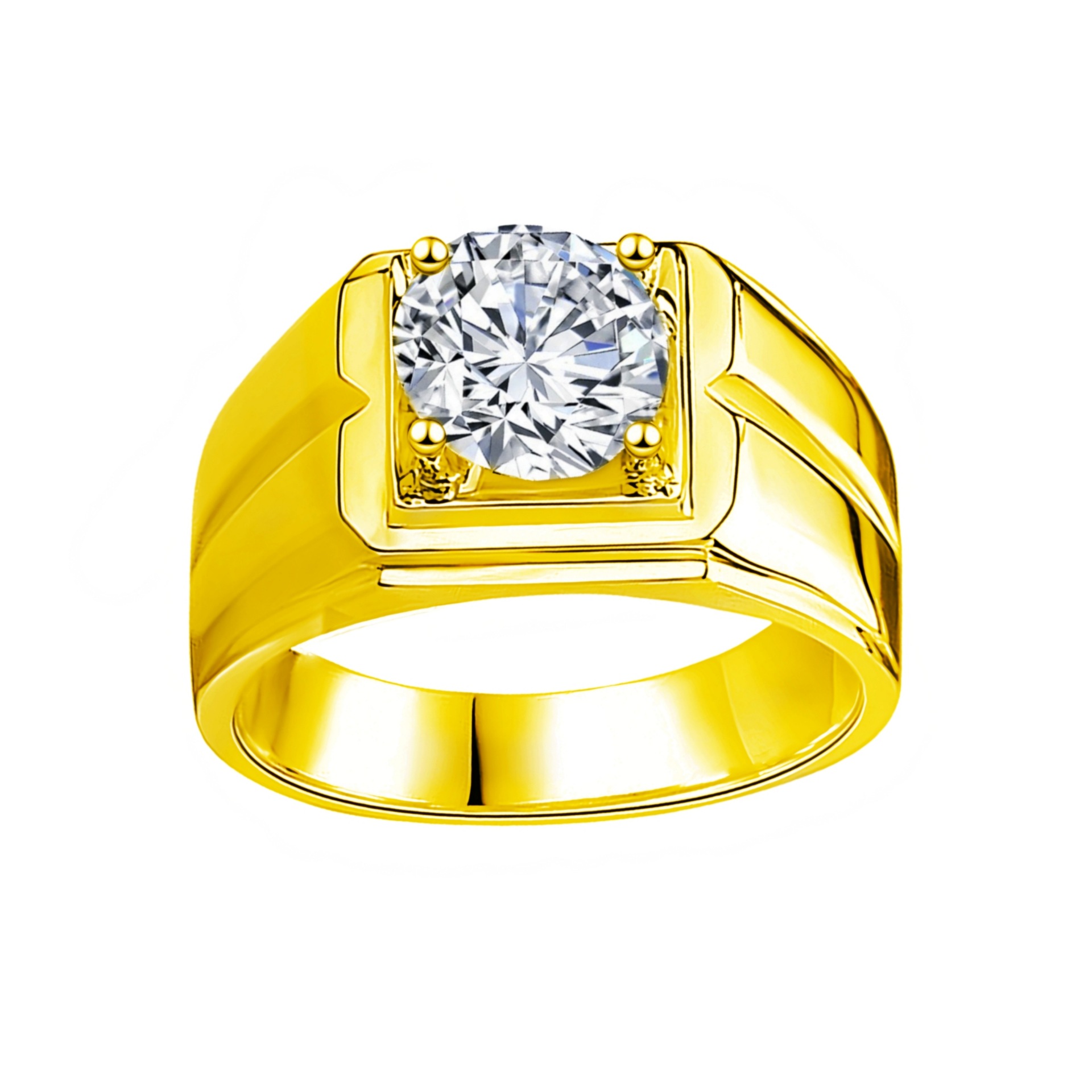 Anillo de compromiso moissanite lujo chapado en oro blanco abierto_voghion.com