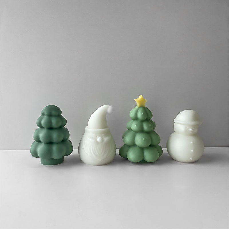 Vela de Navidad vela molde de silicona DIY aromaterapia vela decoración de yeso fragante piedra epoxi hecha a mano